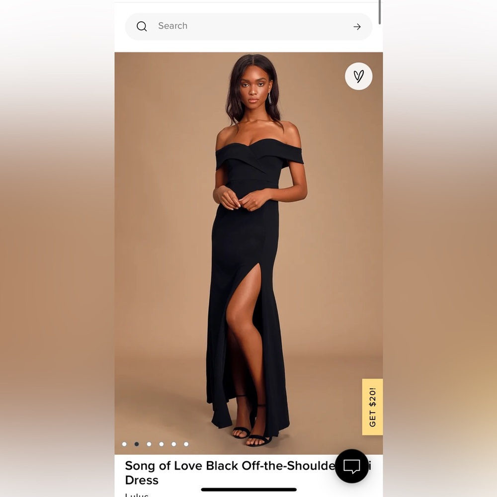 Black off the shoulder gown NWT